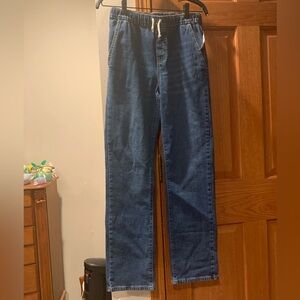 New Old Navy Boy's Pull-On Straight Leg Jeans CN6 Dark Wash Size XL (14-16)